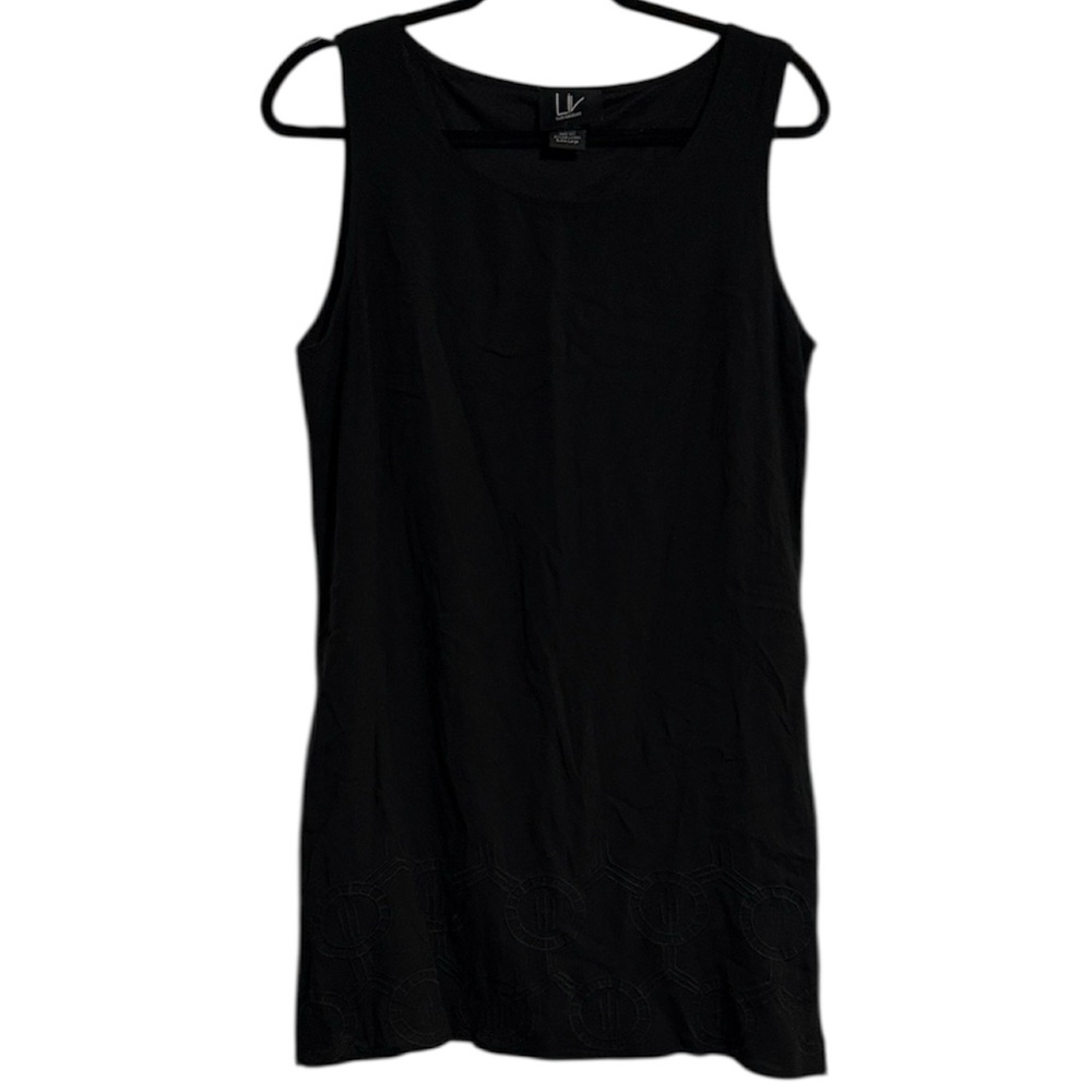☀️ LIV Los Angeles Black Embroidered Bottom Tunic / Mini Dress